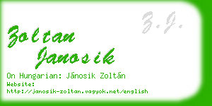 zoltan janosik business card